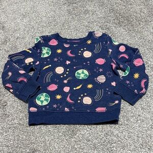 Kids Planet Print Sweatshirt - Blue and Pink